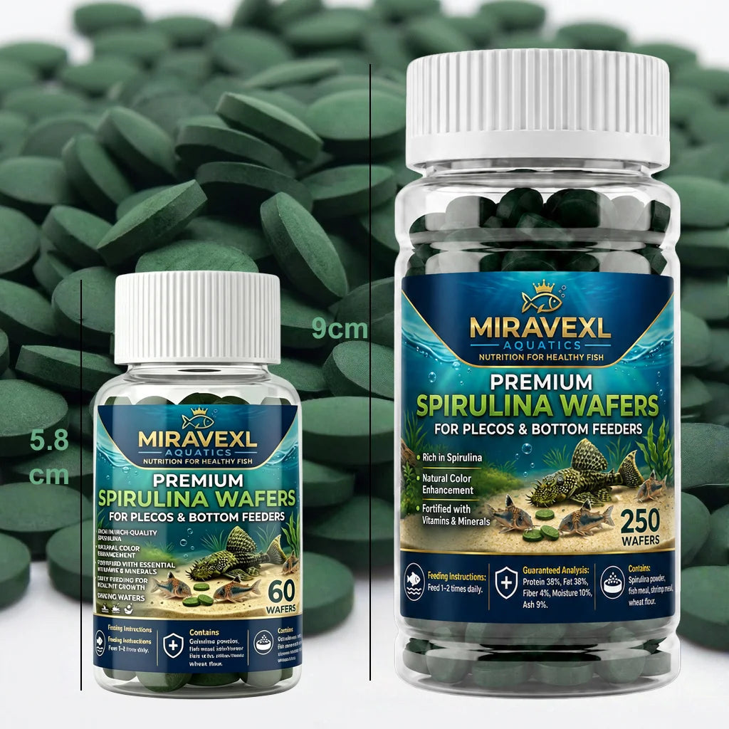 High Purity Spirulina Sinking Tablets: Premium Seaweed Aquarium Food for Bottom Feeders, Plecos, Corydoras & Red Shrimp. Oasis Select