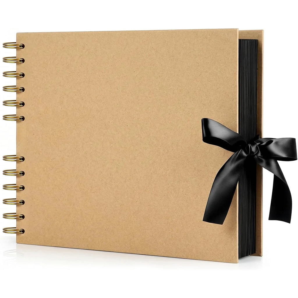 Blank Black/Brown Scrapbook Album – 40 Pages of 300g Acid-Free Cardstock for Modern Collage & Art Journals Oasis Select Brown