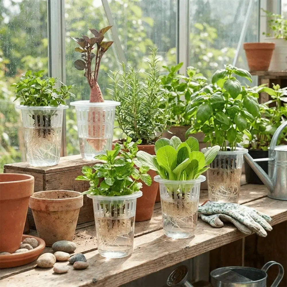 Transparent Plastic Hydroponic Mesh Cups Plant Propagation Vegetable Nursery Plant Nursery Pot Flowerpot Root View Cups Oasis Select