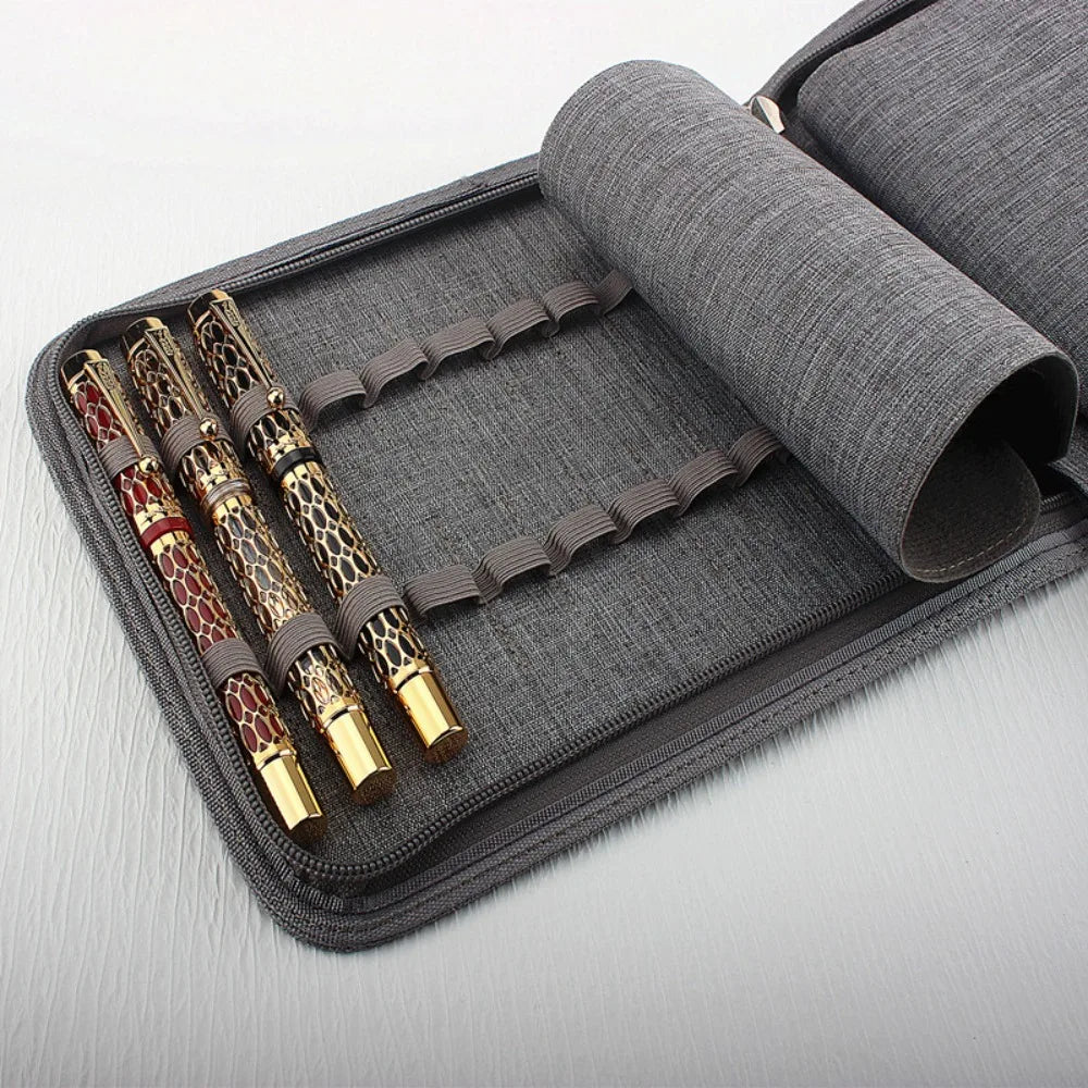 High Appearance Pen Container Bag Large Capacity Fountain Pencil Case 10 /24/48 Slots Dustproof Zipper 4 Colors Children Gifts Oasis Select