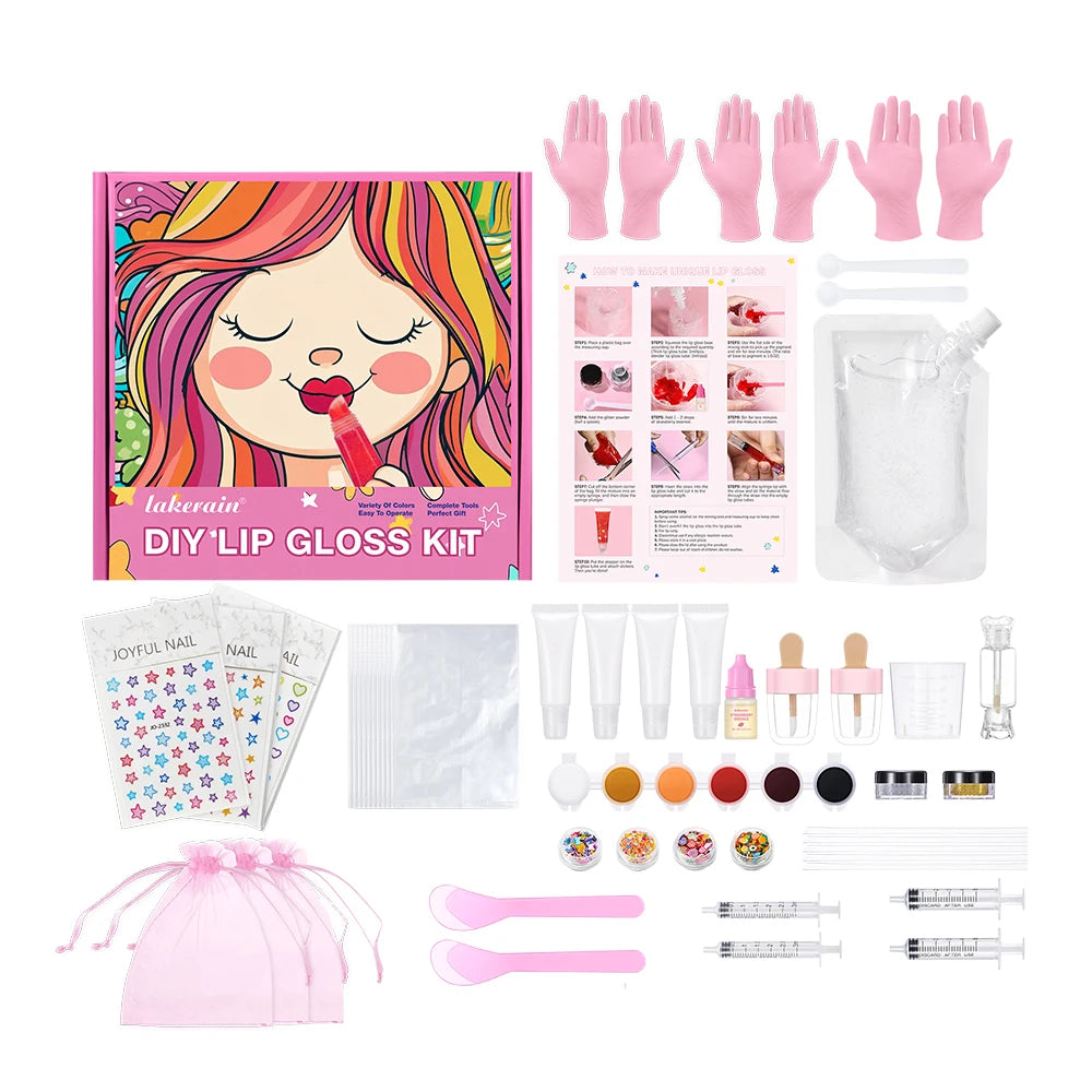 New Lip Gloss Making Kit Moisturizing Lip Gloss Base Diy Raw Material Tool Kit Shiny Glitter Lip Tints Glaze Handmade Cosmetic Oasis Select