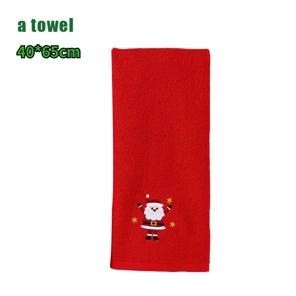 Christmas themed embroidered soft and skin friendly pure Cotton towels suitable for daily kitchen and bathroom use Oasis Select 03