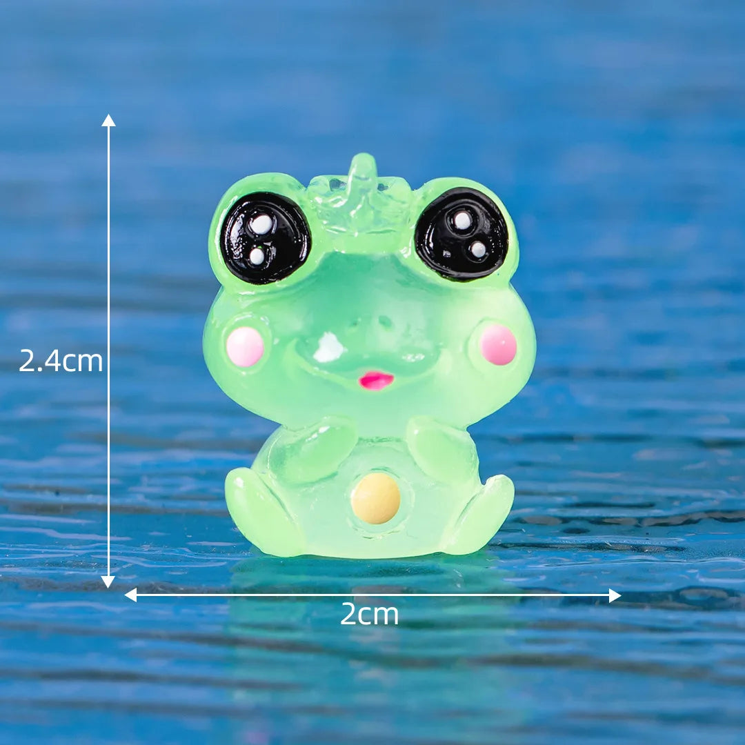 Micro Landscape Creative Cute Glow-in-the-dark Frog Doll Decoration Accessories Resin Crafts Car Desktop Widget Oasis Select King No. 2 10PCS