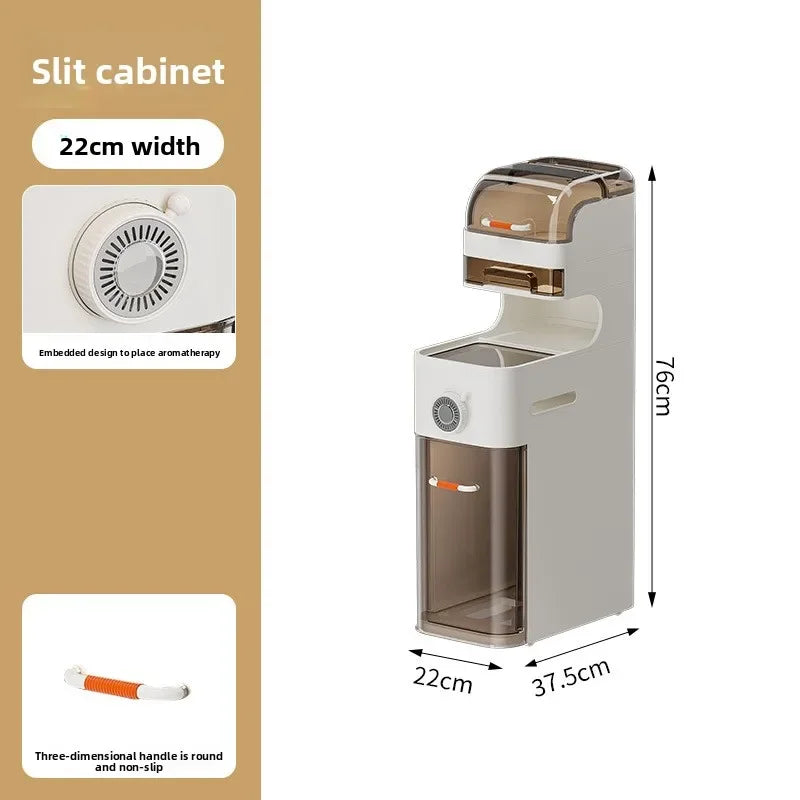 Multi-functional Drawer Type Crevice Cabinet, Kitchen Storage Rack, Bathroom, Narrow Slit With Light, Dust-proof Storage Cabinet Oasis Select 22cm-5-C