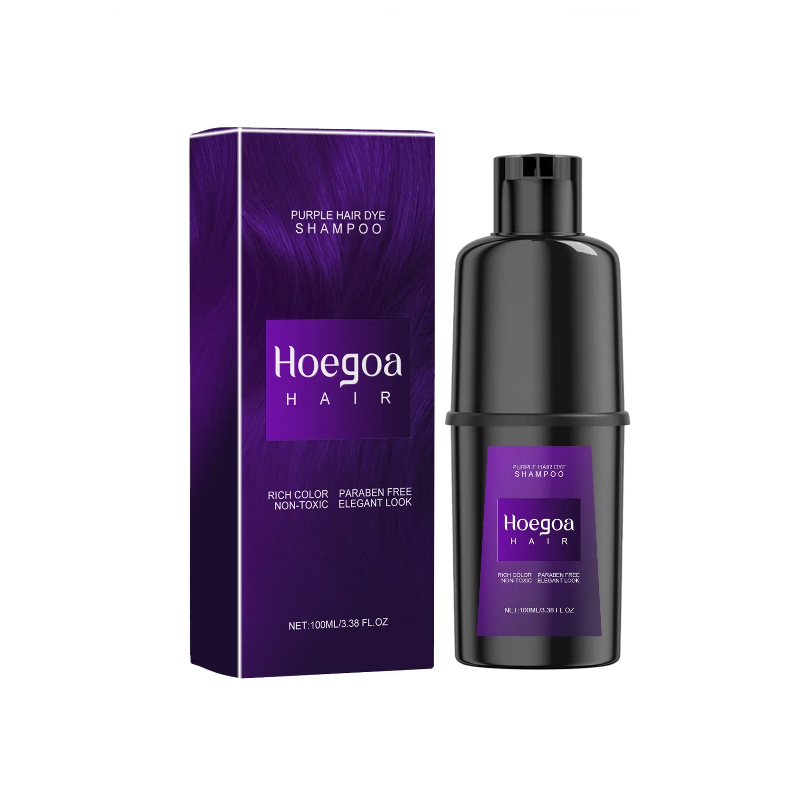 HOEGOA Herbal Hair Dye Shampoo – Black Brown Red Purple Hair Dye Shampoo Oasis Select Purple