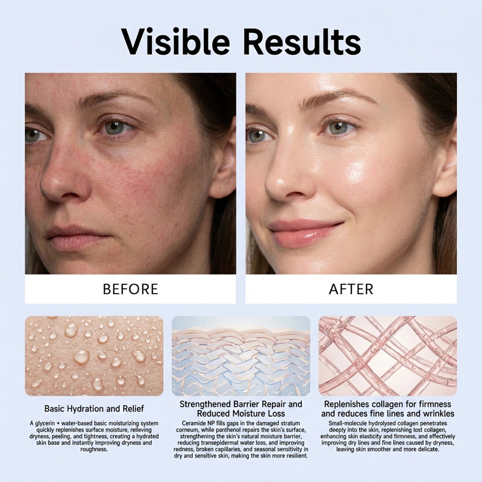 Jelly Mist Serum Brightening Firming Hydrating Face Spray Smoothing Facial Hyaluronic Acid Collagen Moisturizing Skincare Set Oasis Select