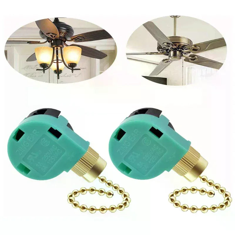 Ceiling Fan Switch 3 Speed 4 Wire ZE-268S6 Fan Pull Chain Speed Control Switch Oasis Select
