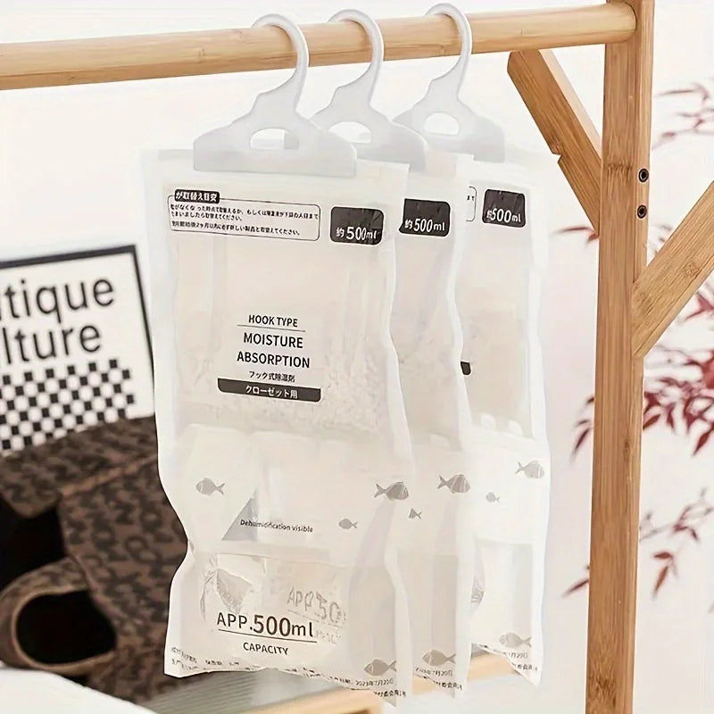 5 Large Dehumidification Bags, Moisture Absorbing, Breathable, Mold Proof, Used for Wardrobe and Household Dehumidification Oasis Select