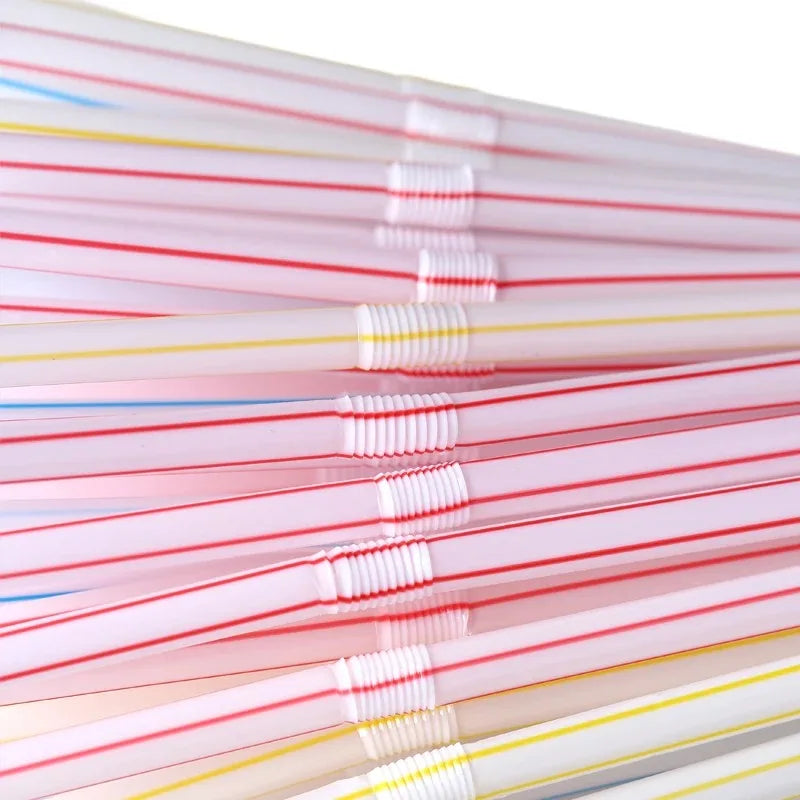 Multicolor Fluorescent Straws Bendable Drinking Straws Beverage Kunststof Straws Wedding Decor Kitchen Beverage Party Supplies Oasis Select