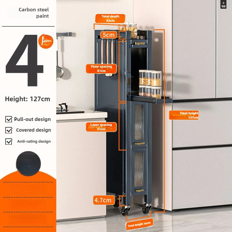 Drawable Kitchen Crevice Storage Cabinet Multi-layer Ultra Narrow
