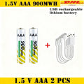 Li-ion AAA and AA Rechargeable Batteries USB Lithium-ion 3400mWh 1.5V AA Rechargeable Batteries+900mWh 1.5V AAA Battery Oasis Select AAA 2pcs-USB