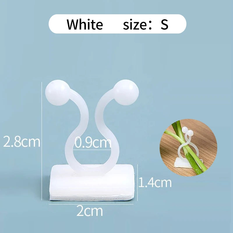 Plant Climbing Wall Self-Adhesive Fixed Buckle Hook Fastener Tied Fixture Vine Buckle Hook Garden Plant Wall Climbing Vine Clips Oasis Select white S 40pcs