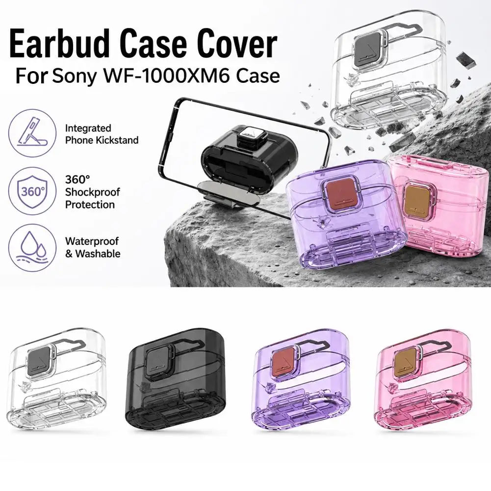 Sony WF-1000XM6 TPU Case Cover with Carabiner Hook