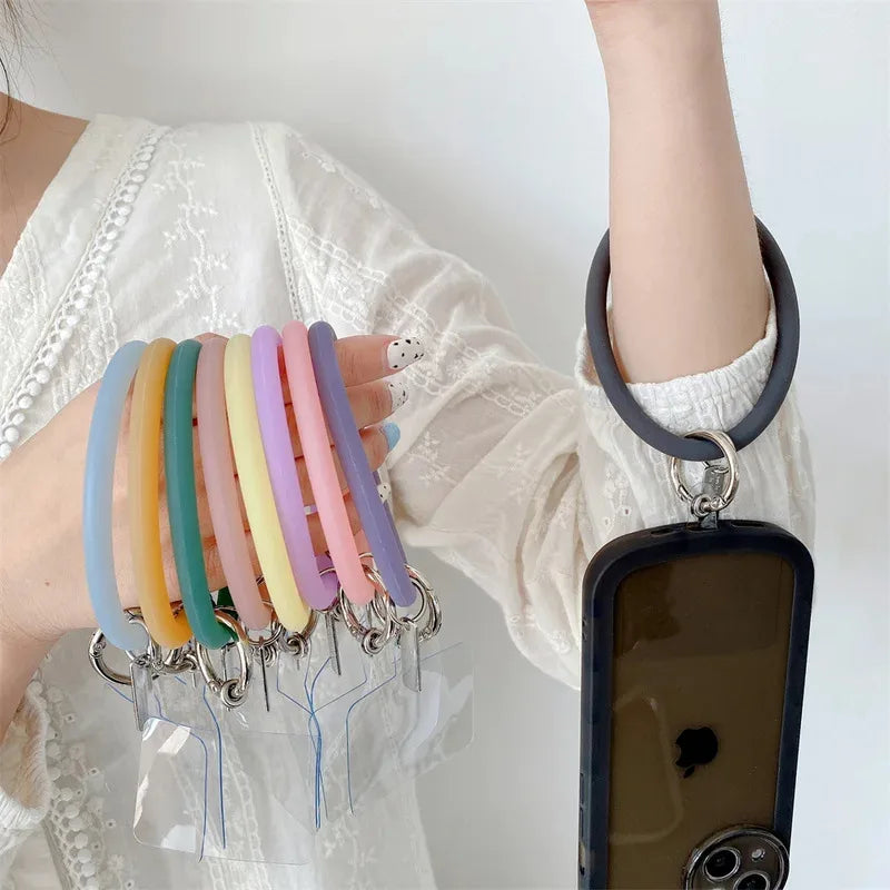 1/2pc Universal Hanging Ring fore Mobile Phone Soft Silicone Lanyard Strap Anti-Lost Bracelet for iPhone Xiaomi Samsung Keychain Oasis Select
