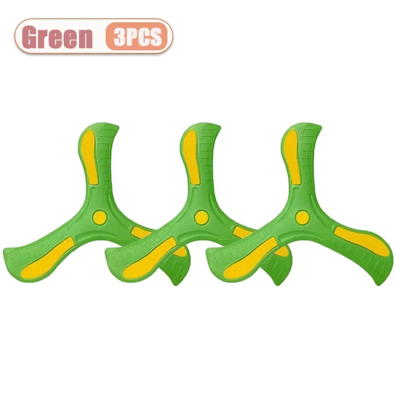 1-20PCS Tri-Blade Boomerang for Kids Outdoor Toys Safe Durable Flying Disc Family Fun Sport Game Parent-Child Interaction Oasis Select Green-3PCS