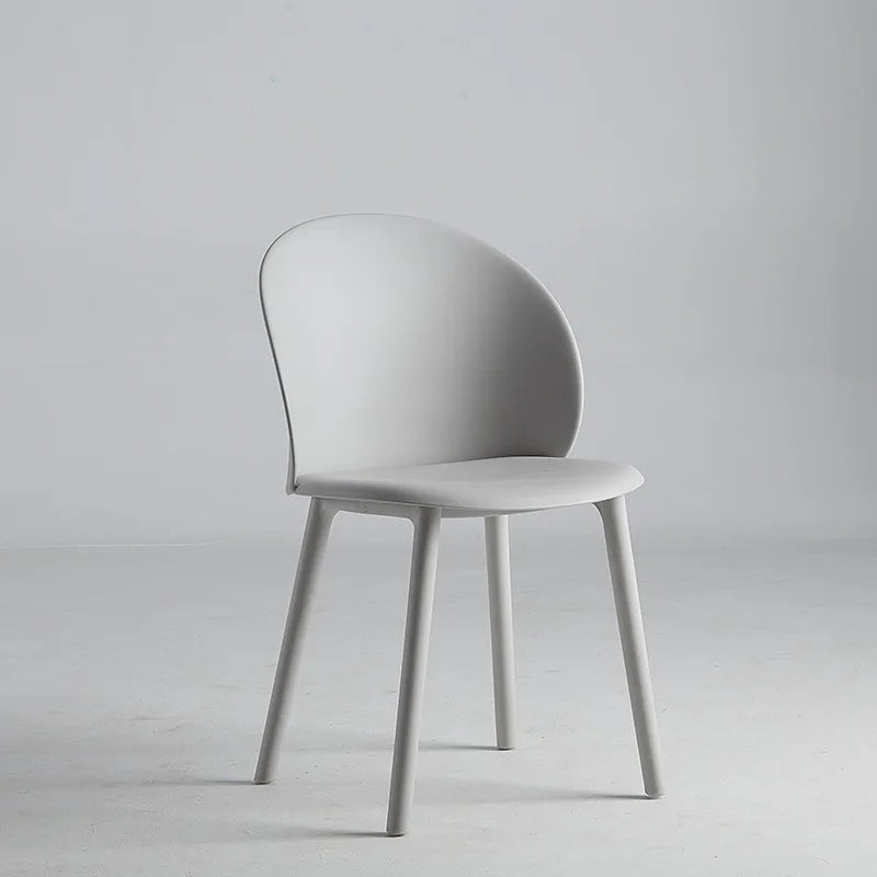 Plastic Designer Dining Chair Home Simple Backrest Stool Internet celebrity Dopamine Color Makeup Desk Dining Table and Chair Oasis Select Light gray 2 pieces 1