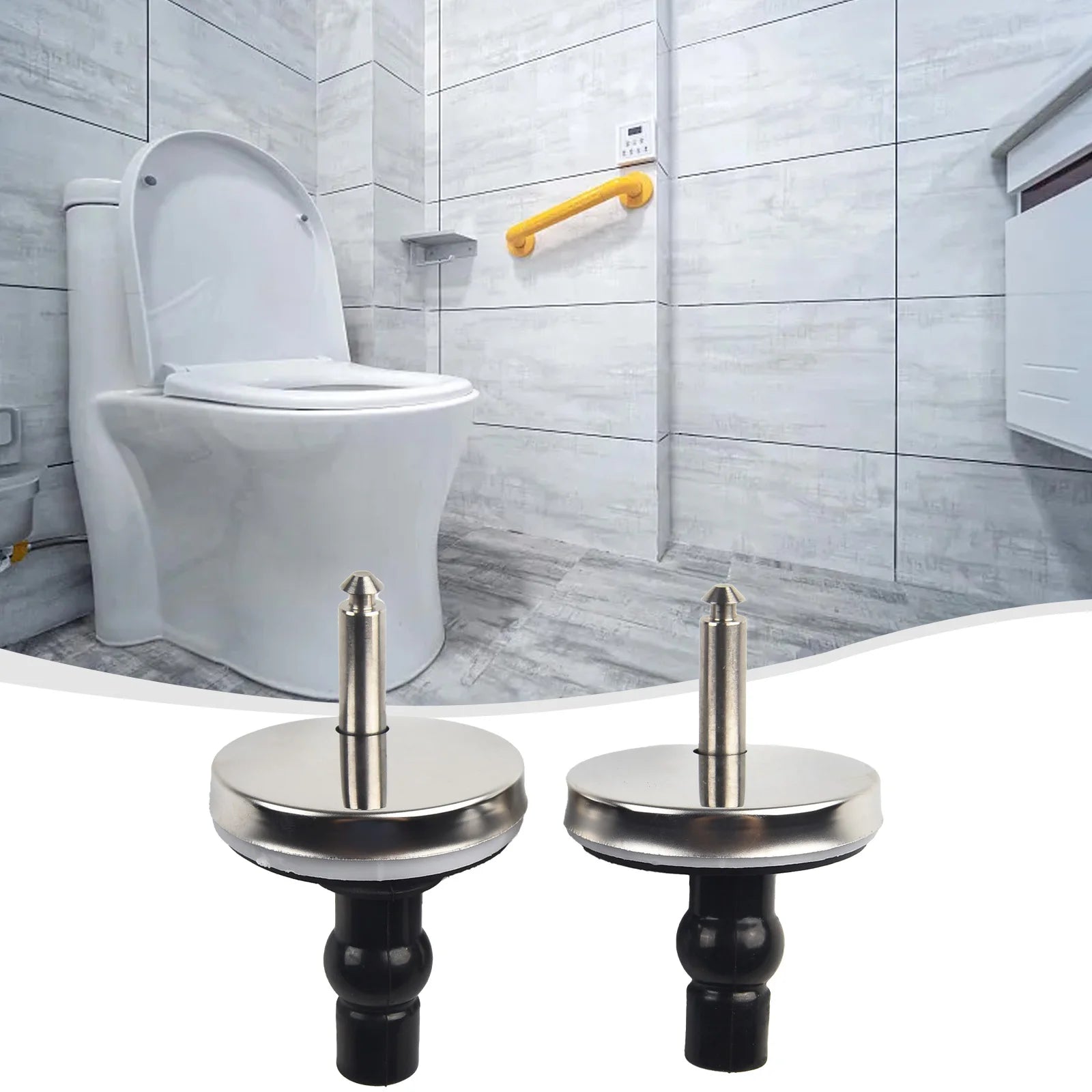 2pcs Toilet Seats Top Fix Hinge Home Hardware Toilet Seat Hinges Soft Release Quick Fit Replacement Toilet Cover Accessories Oasis Select