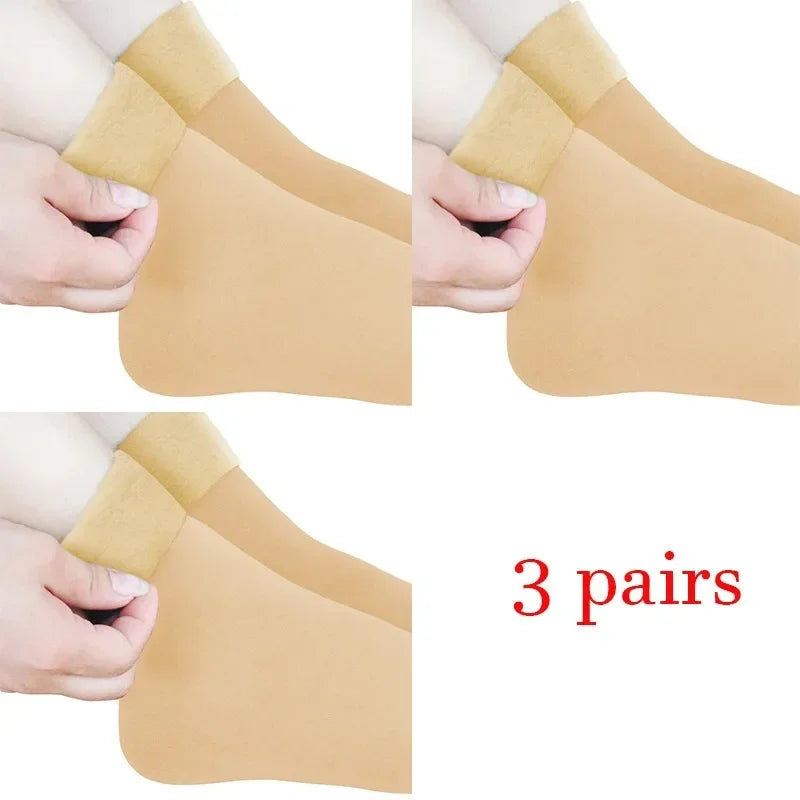 Women Winter Socks Hermal Cashmere Wool Socks Warm Thicken Thermal Snow Boots Floor Socks Oasis Select Khaki 3