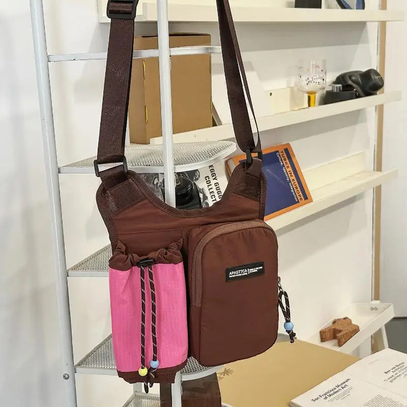 Minimalist Crossbody Water Bottle Bag | Nylon Shoulder Pouch Crossbody Shoulder Bag Oasis Select A3