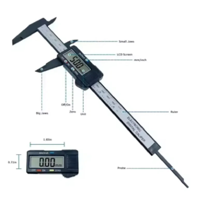 150mm 100mm Digital Caliper Electronic Pachometer Vernier Caliper Gauge Micrometer Digital Ruler Measuring Tool Instrument Oasis Select