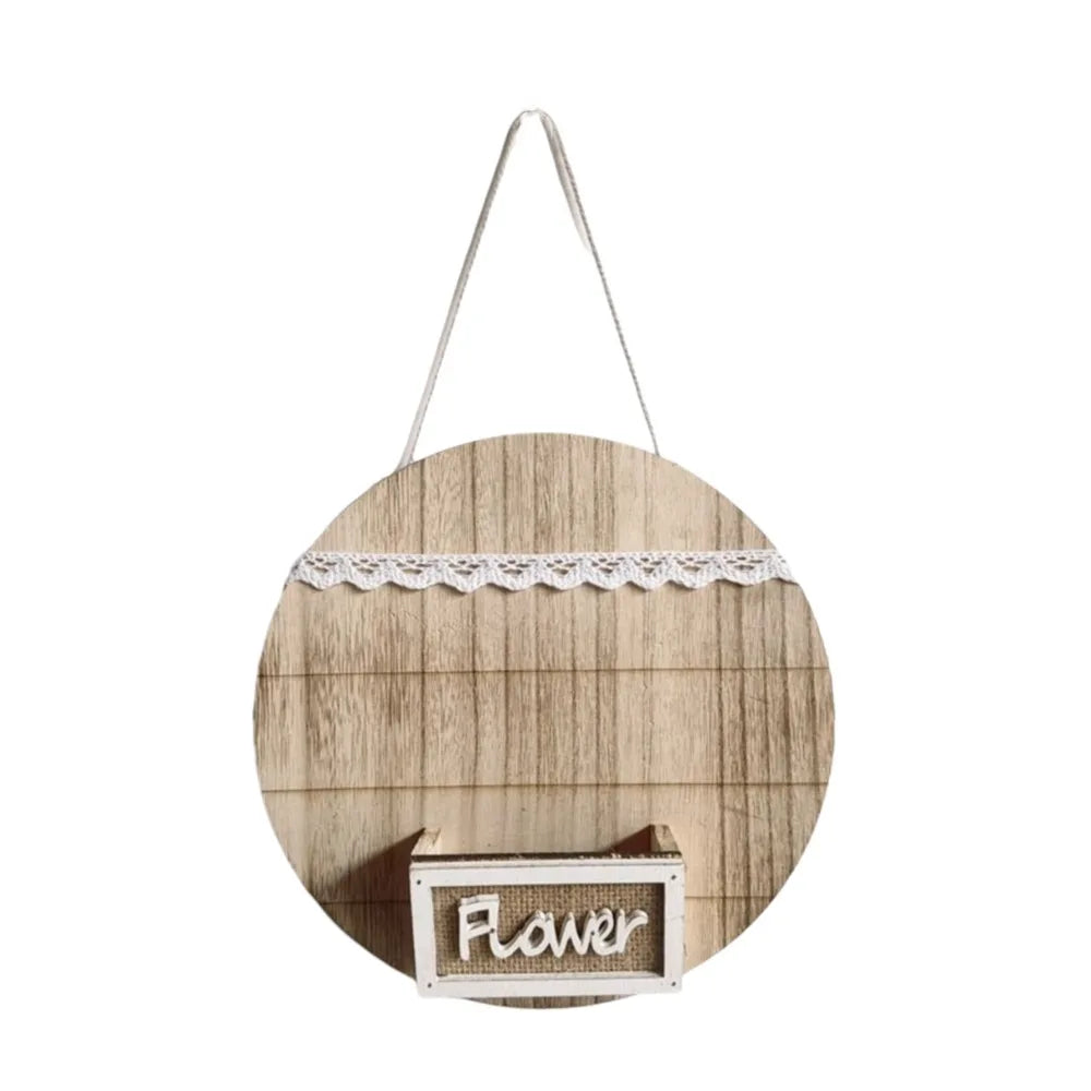 Wood Wall Decoration Flower Basket Round Wall Mounted Wall Hanging Planter Decorative Wall Hanging Flower Pots Indoor Decoration Oasis Select Wood
