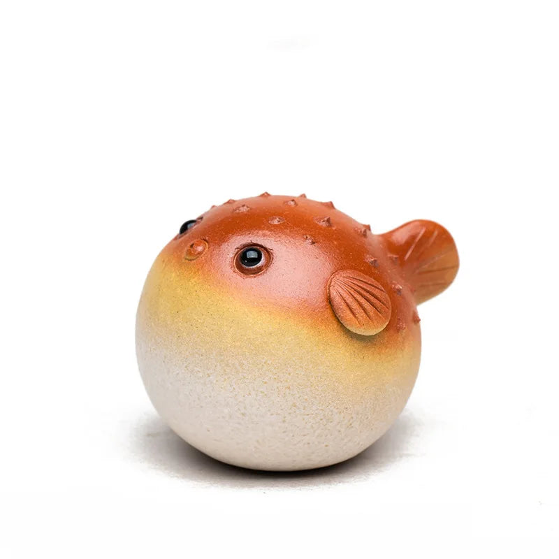 Purple Sand Tea Pet Puffer Ornaments Raise Tea Play Tea Table, Live in the Puffer Family Around the Tea Ceremony Oasis Select Porpoise