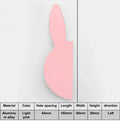Love Rabbit Cartoon Children's Room Handle Color Matching Cabinet Door Handle Kitchen Cabinet Shoe Cabinet Wardrobe Door Handle Oasis Select Light pink Left165mm