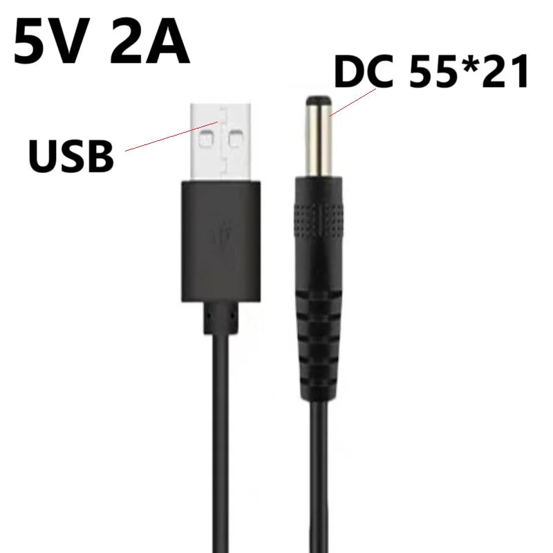 1m 5V 2A USB to DC Power Cable Cord 3.5x1.35mm 5.5x2.1mm 4.0x1.7mm 48x1.7mm Plug DC Port Charging Cable Power Supply Cord Oasis Select 5.5x2.1 mm 1m