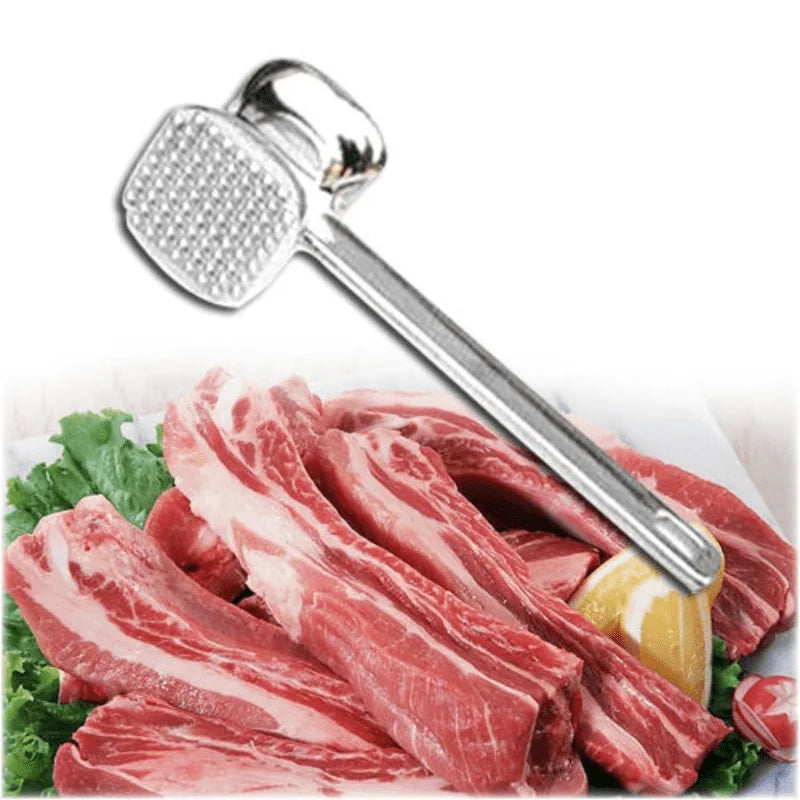Meat Tenderizer Hammer, Stainless Steel Steak Metal Mallet Kitchen Tool Heavy Duty Durable Double-Sided Meat Tenderizer Oasis Select