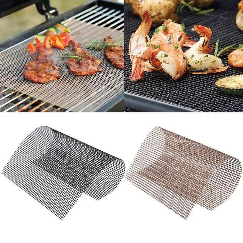 30x40Cm Non-Stick High Temperature Resistant BBQ Grid Pad Barbecue Mesh Reusable Easily Cleaned Cooking Pads Baking Grill Tool Oasis Select