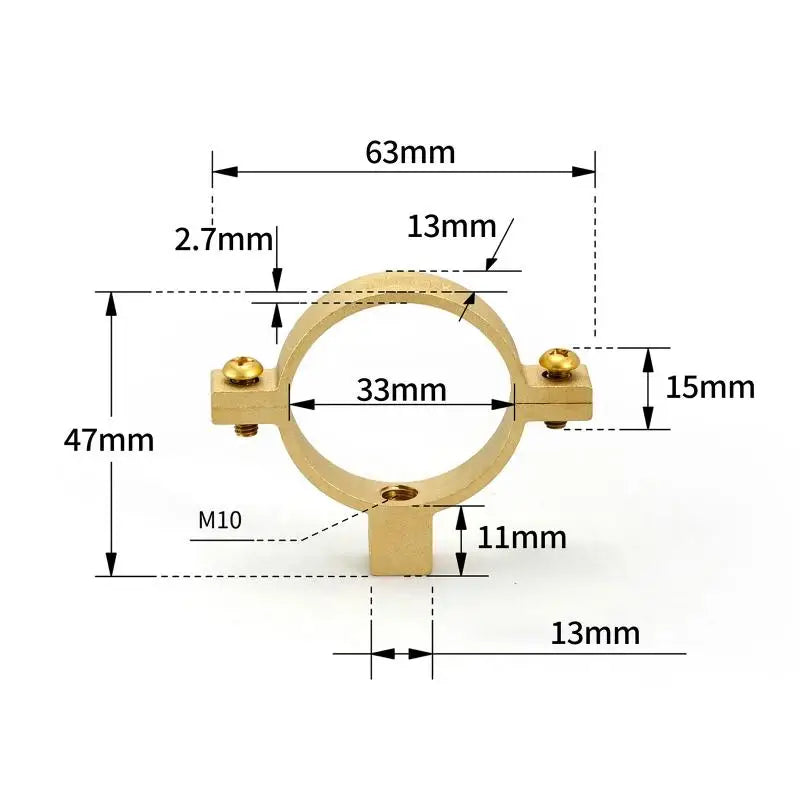 1 Pc 15/22/28/35/40MM Fit OD Tube Brass M10 Pipe Clamp Bracket Support Hanger Fixed Plumbing Water Replacement Parts Oasis Select 35mm