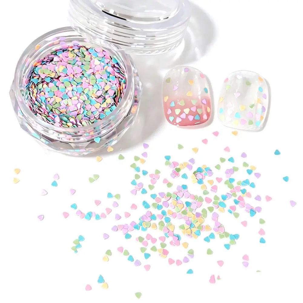 1 Box Colorful Heart Star Glitter for Nails Glitter Flakes Sparkling Diamond Sequin Nails Charms Sequins Manicure Decorations Oasis Select D