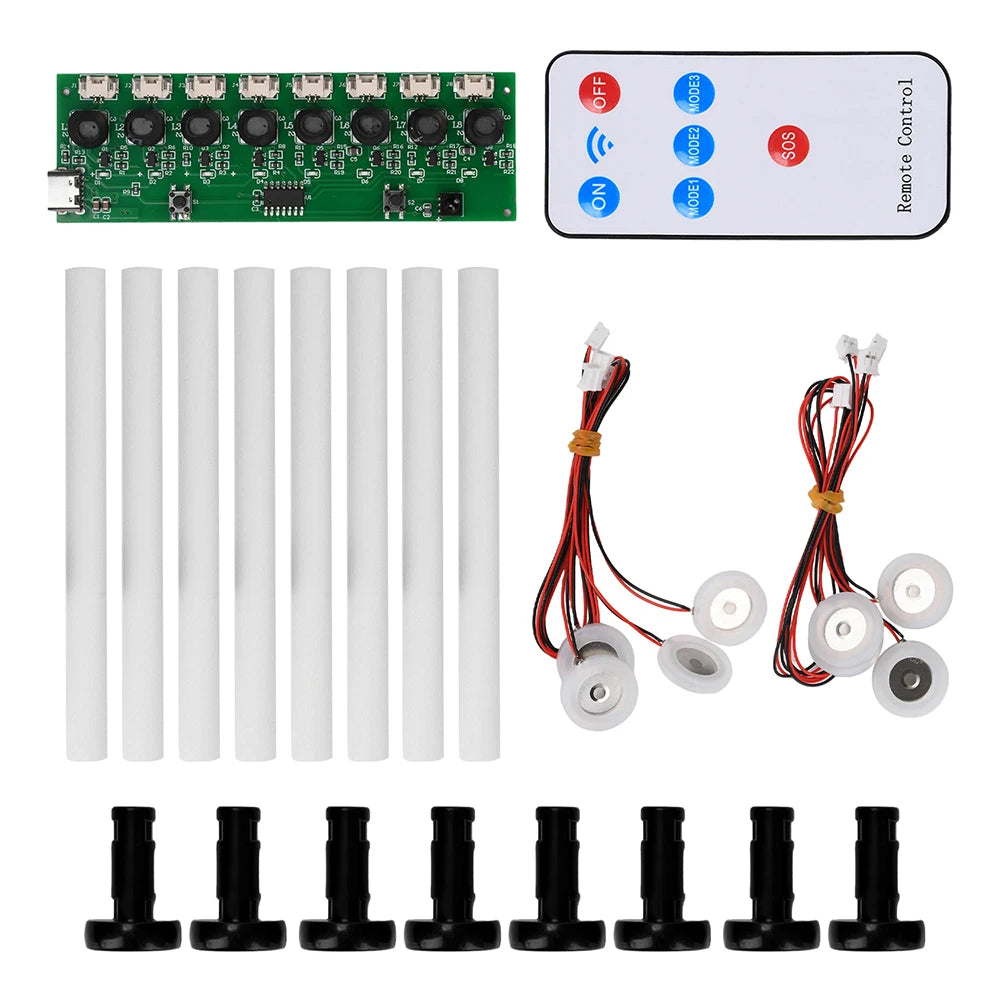 Humidifier Module DIY Kit Nebulizing Control Board Ultrasonic Nebulizer Mist Driver Circuit Board Interface 8 Nozzle Oasis Select B