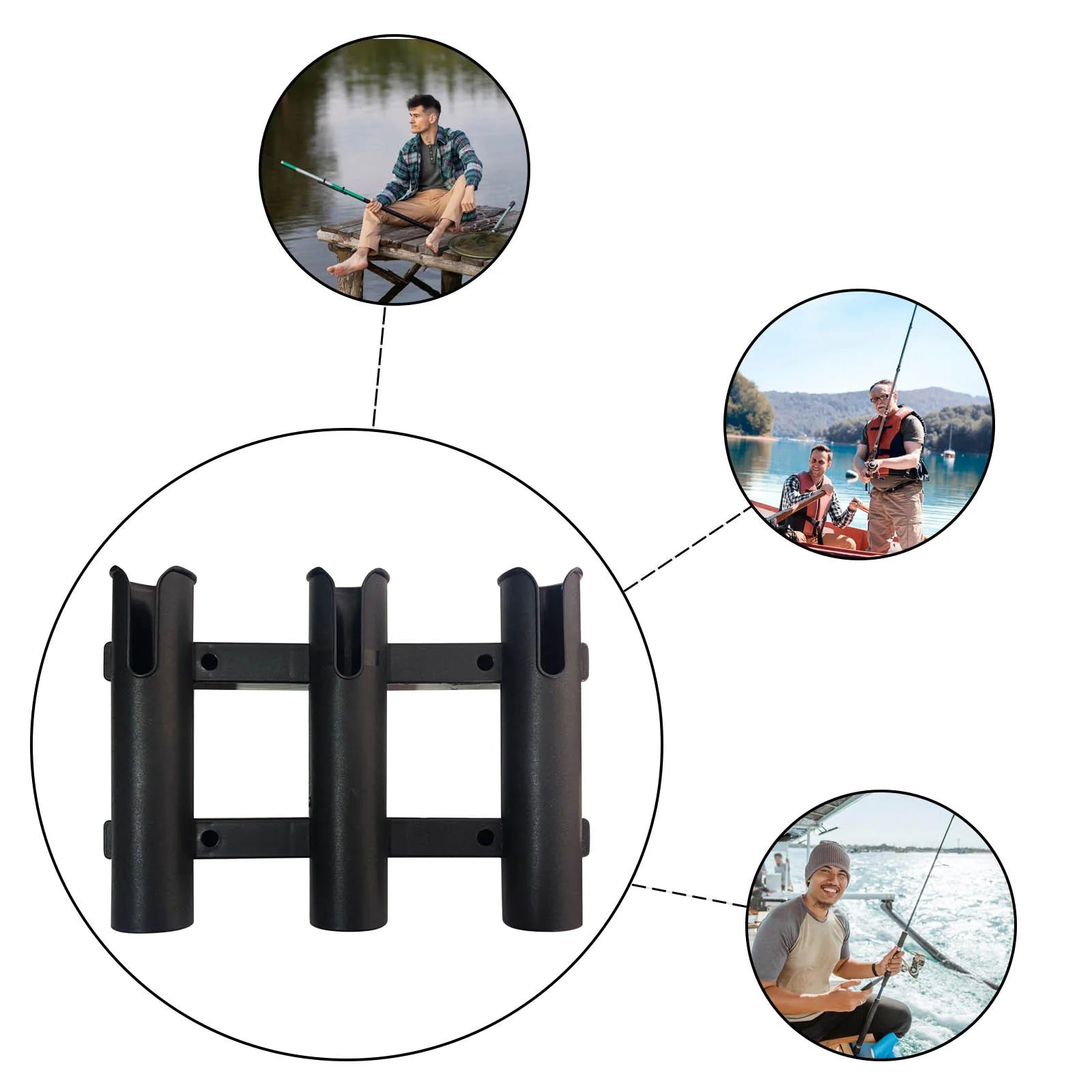 Mount Rod Holder 3 Link Tube Fishing Pole Holder Quick Release for Boat Marine Firmly Install Portable Kayak Yacht Tackle Oasis Select