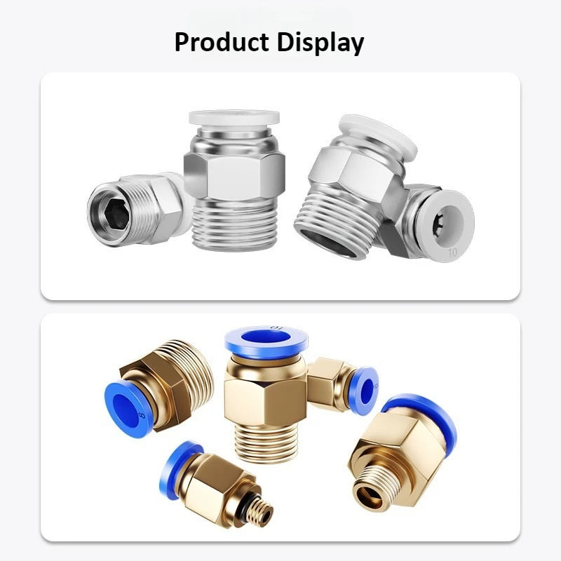 Copper Pneumatic Quick Plug Quick Connector 1/4 "1/8" 3/8 1/2 Thread PC 4mm 6mm 8mm Straight Hose Connector Pipe Oasis Select
