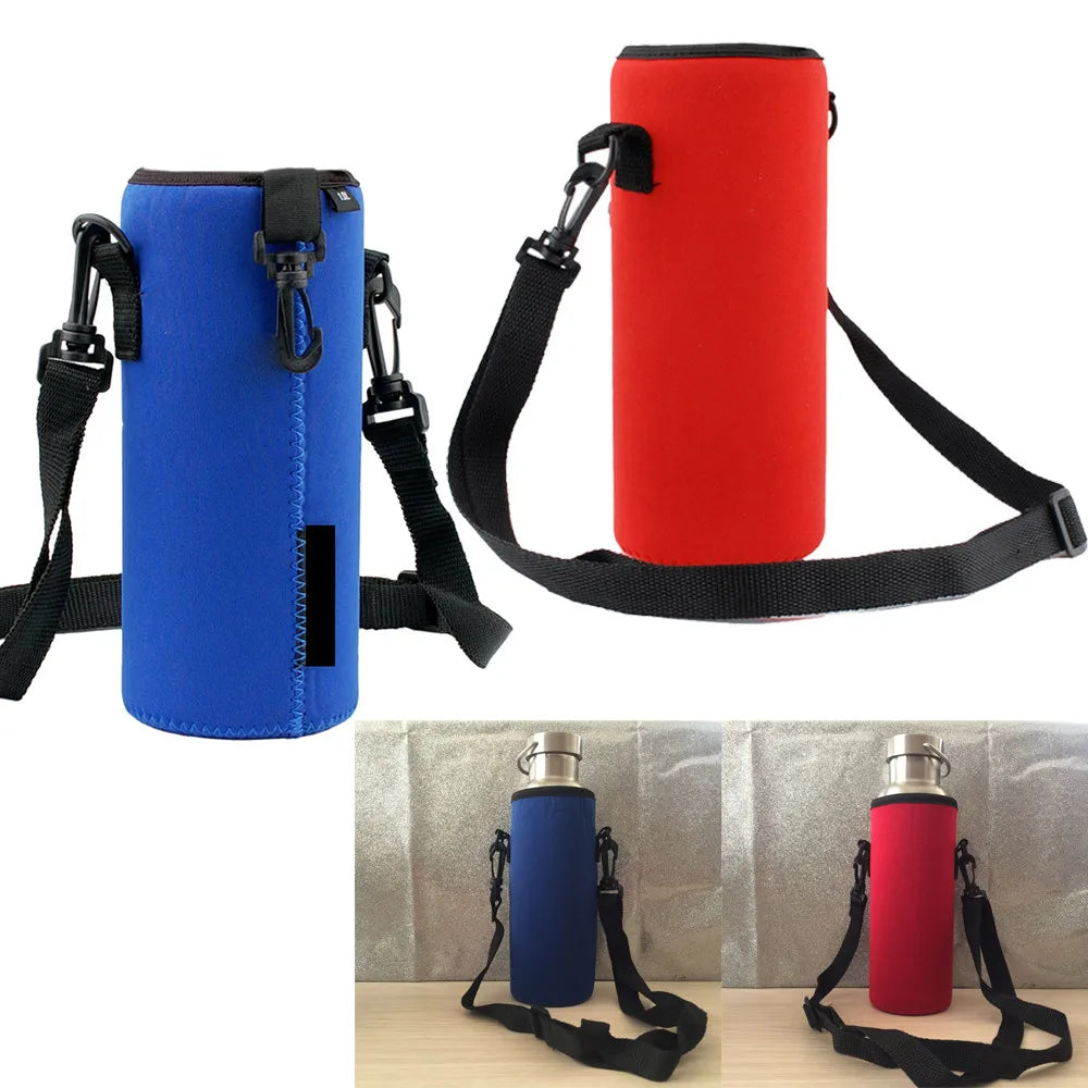 Insulated Neoprene Water Bottle Carrier Bag & Shoulder Strap 1L Bottle Carrier Sleeve Oasis Select