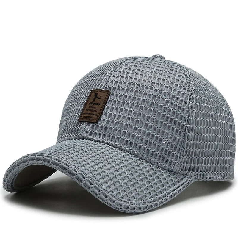 Breathable Mesh Baseball Caps - Adjustable, Quick-Drying, Casual Trucker Hats for Men & Women, Perfect for Summer Outdoors Oasis Select Light grey