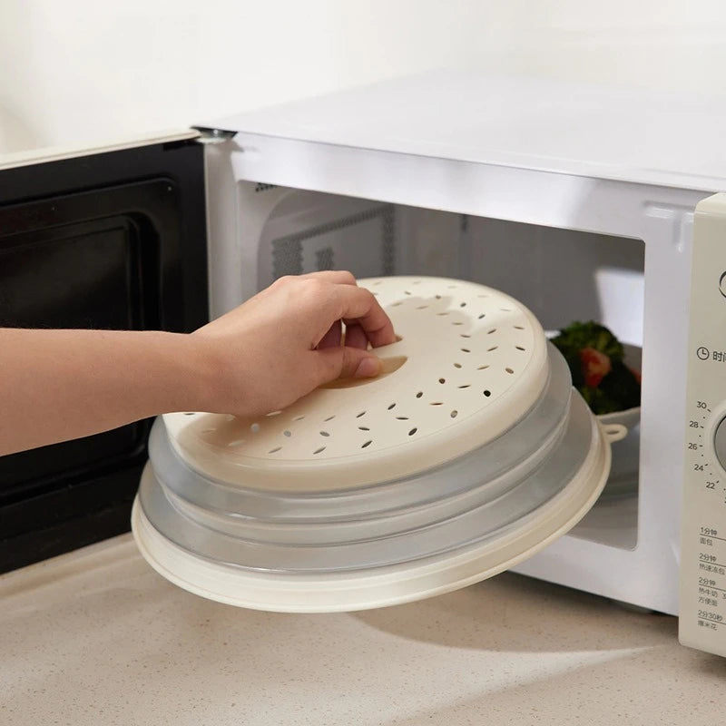 Foldable Microwave Splatter Cover Silicone Fresh-keeping Heating Cover Oil-proof Splash-proof Cover with Hook Color Cooking Lids Oasis Select