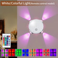 Rechargeable 4 Leds Night Light with Motion Sensor Tricolor RGB Dimmable Wall Lamp Magnetic Mood Ambient Light for Hallway Stair Oasis Select RGB With Remote White