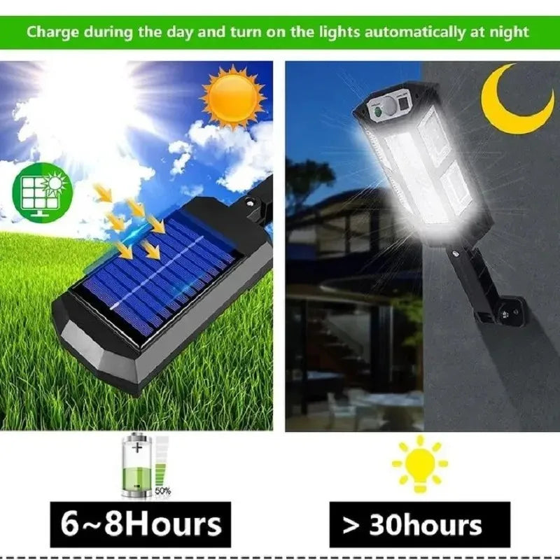 Newest 6000lm Outdoor Solar LED Lamp Super Bright Solar Street Light With Motion Sensor Remote Control Garden Lights Waterproof Oasis Select