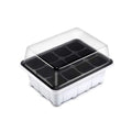 With Cover 12 Cells Seedling Trays White Square Portable Nursery Box Set Breathable Germination Box Greenhouse Oasis Select White