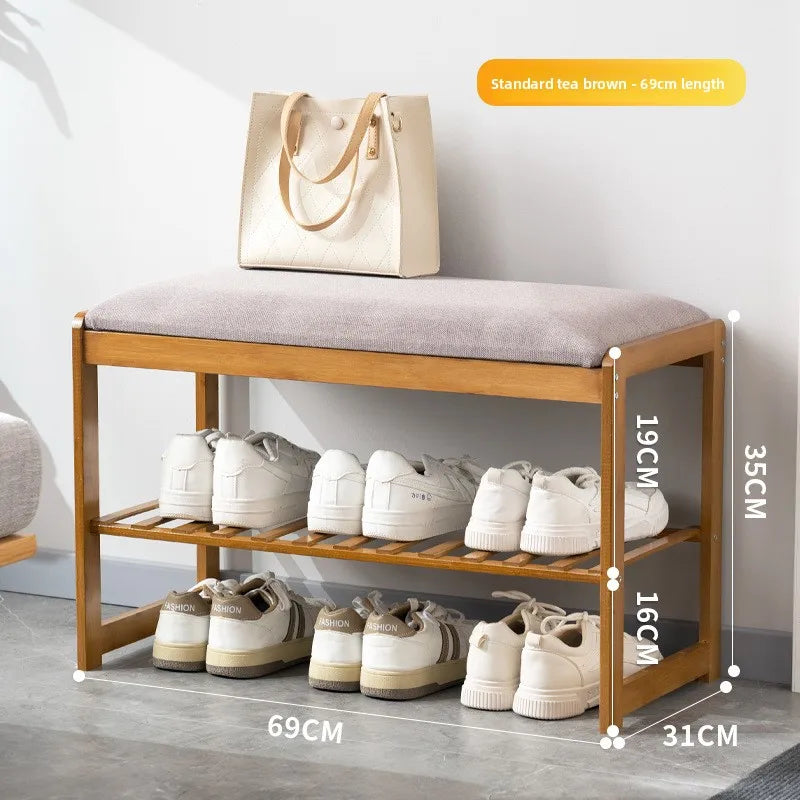 Shoe cabinet with hanger integrated floor-to-ceiling bedroom, simple coat rack at the entrance of the home entrance Oasis Select Brown 69
