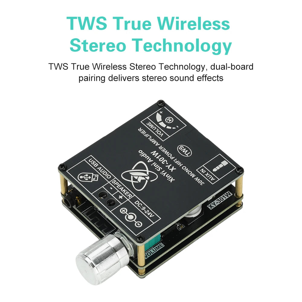 XY-301W Mono 30W Bluetooth Digital Audio Amplifier Board TWS True Wireless Box Connection Stereo DC 9-24V Oasis Select
