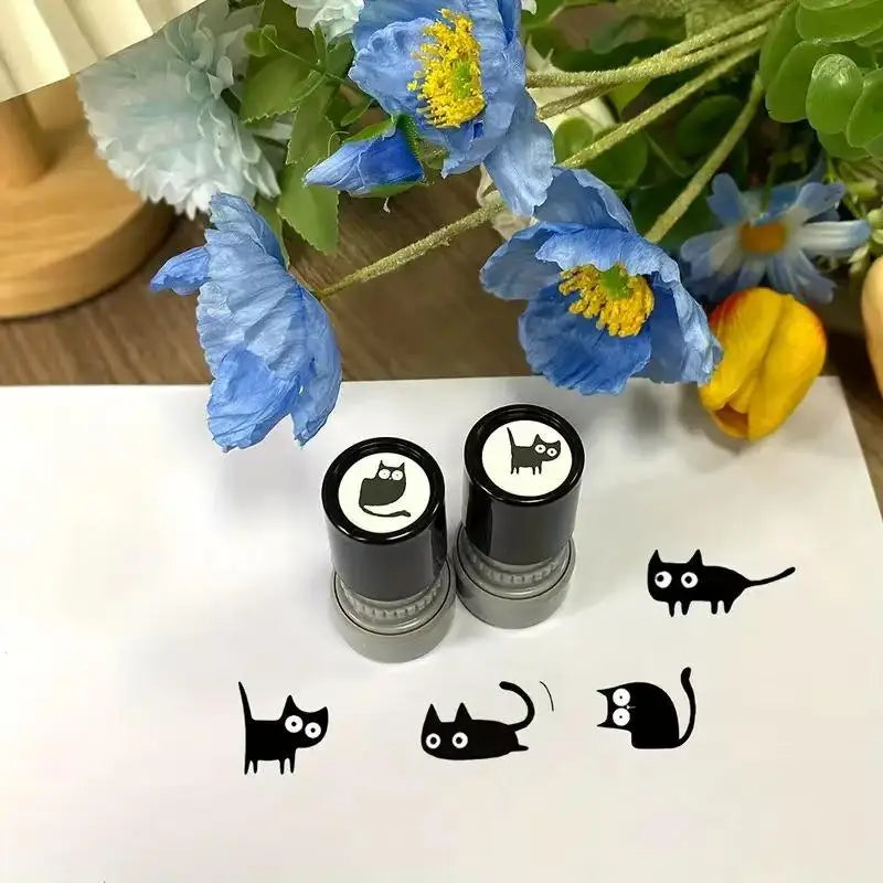 Cute Cartoon black Cat Stamp 4 Styles Cat Stamp DIY Scrapbooking Decoration For Journals, Scrapbook, Cards & Teacher Rewards Oasis Select