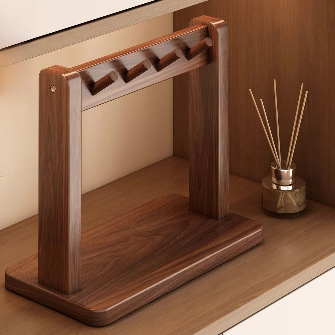 2025 New Desktop Small Display Rack Solid Wood Entrance Storage Rack Key Hanging Rack for Entering and Leaving The House Oasis Select