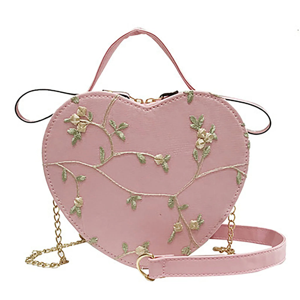 Women Sweet Crossbody Bag PU Leather Handbags with Lace & Flower Pattern for Commuting Business Travel Oasis Select 17x21x6cm 1