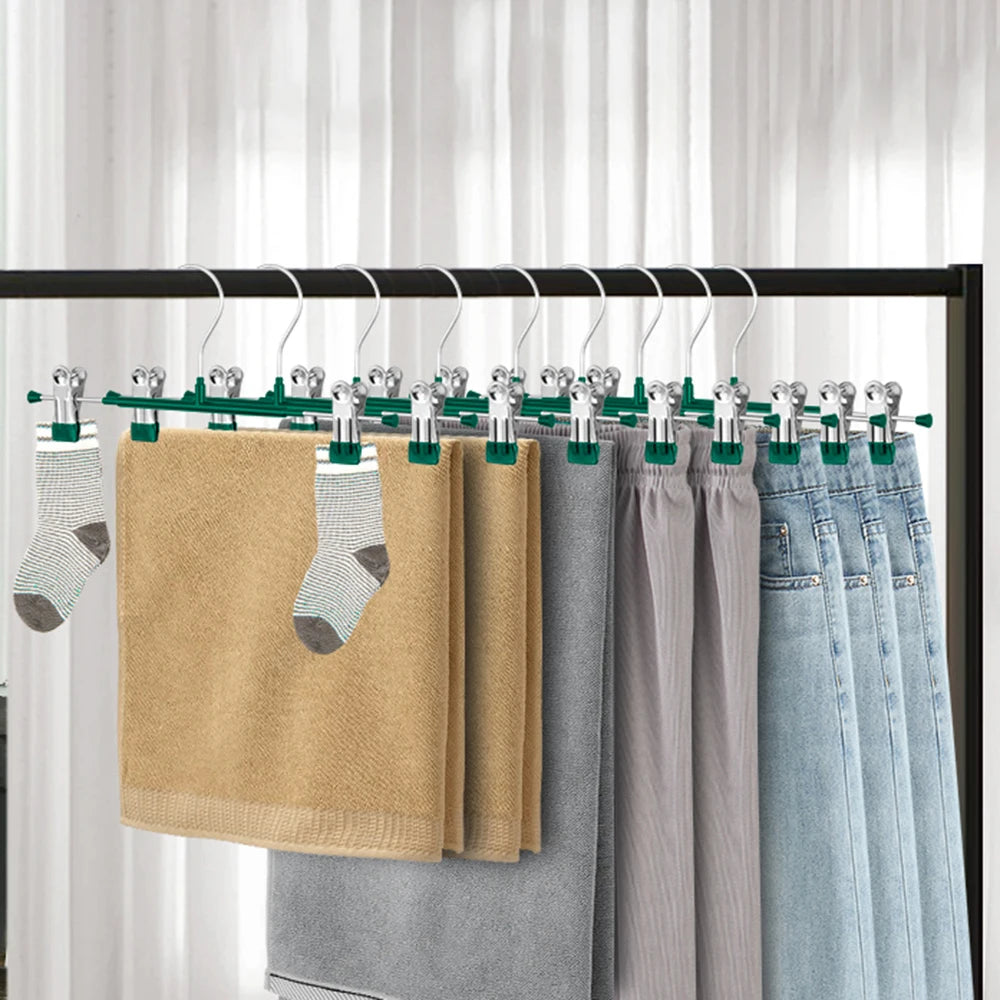 Stainless Steel Pants & Skirt Hangers with Adjustable Clips