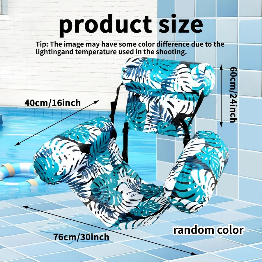 1pc Adult Inflatable Floating Lounge Chair,Foldable & Portable, Water Leisure Pool Float for Summer Fun Floating Island, Pool Oasis Select