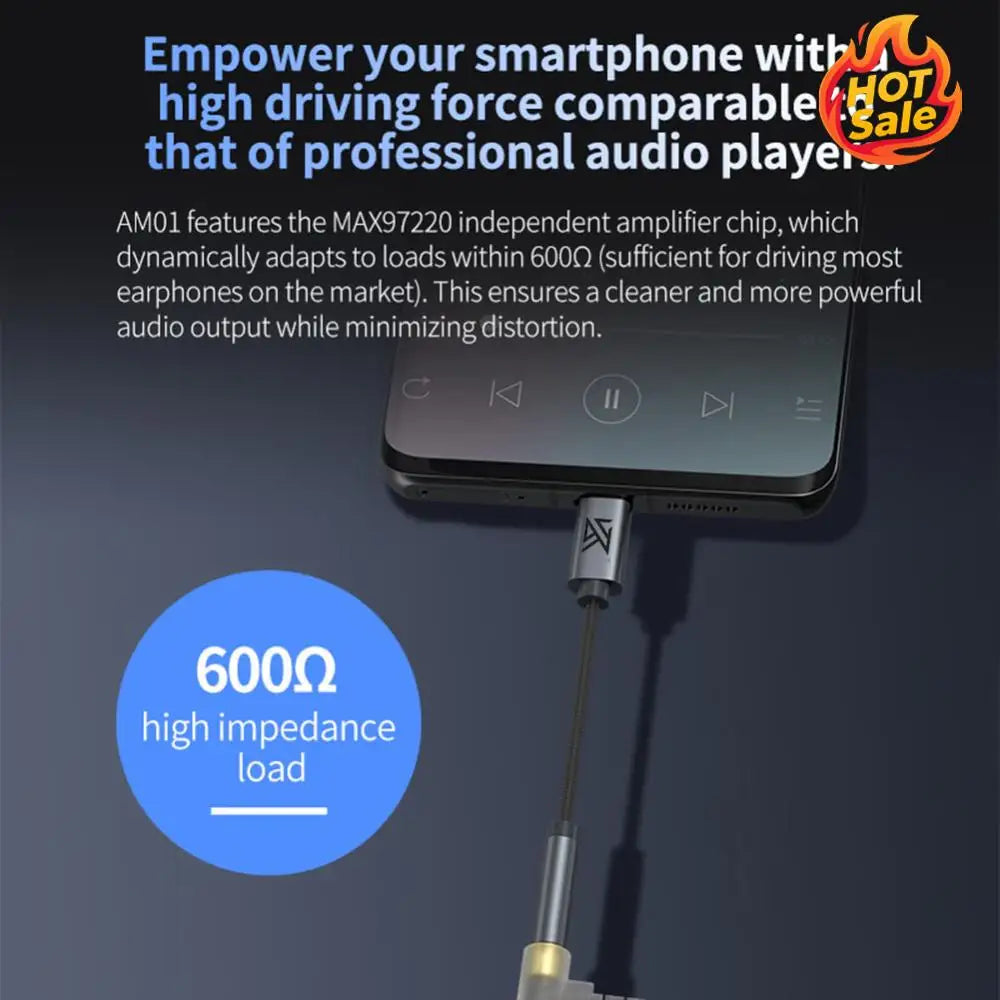Type-C To 3.5mm Audio Adapter 32bit/384kHz USB C To Aux Female Cable DAC + IC Amplifier Dual Chip Audio Dongle Cable Cord Oasis Select