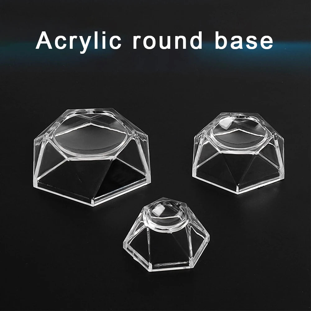 Acrylic Crystal Ball Base Hexagon Shape Sphere-Stone Support Ball Display Stand S/M/L Figurine Holder Desktop Ornaments Oasis Select